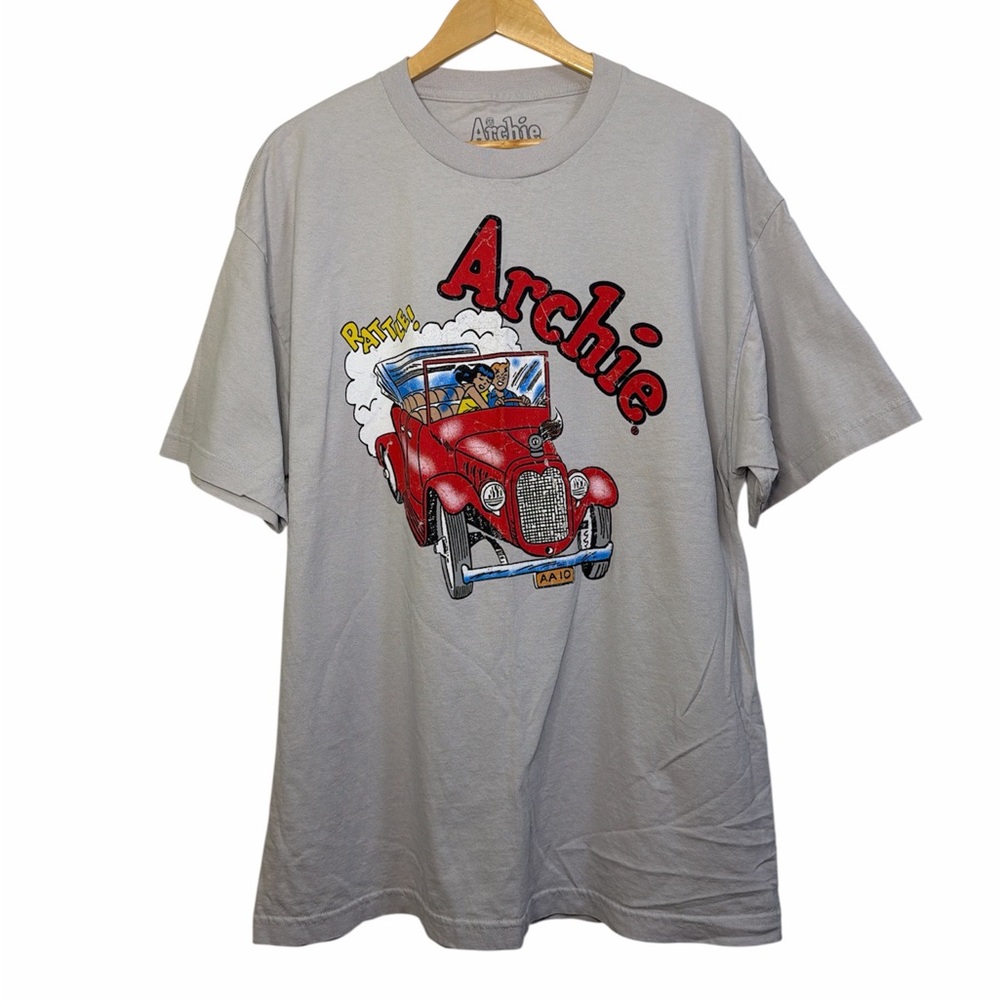 Archie Comics Graphic T Shirt Red Car Rattle Print Grey XL